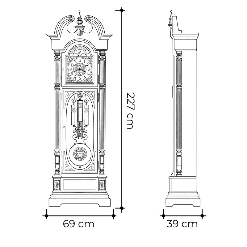 Reloj de piso Grandfather Adams